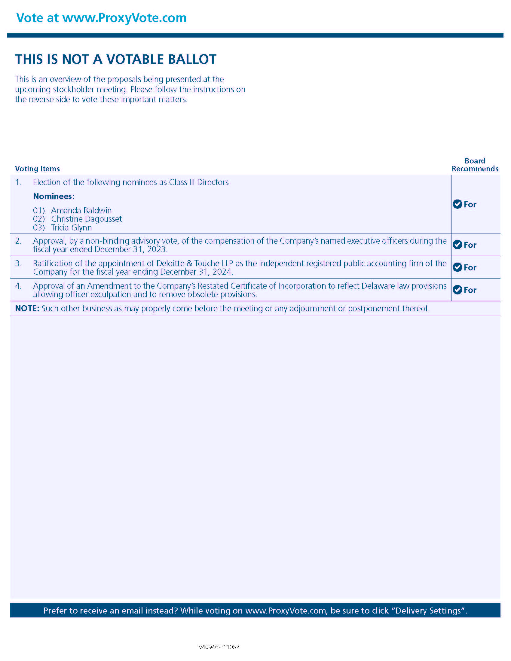 Proxy Card accessible PDF available in Documents dropdown menu